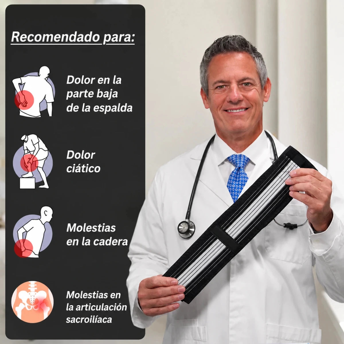 Cinturón Sacroilíaco para el Dolor de Espalda y la Ciática - Encantory