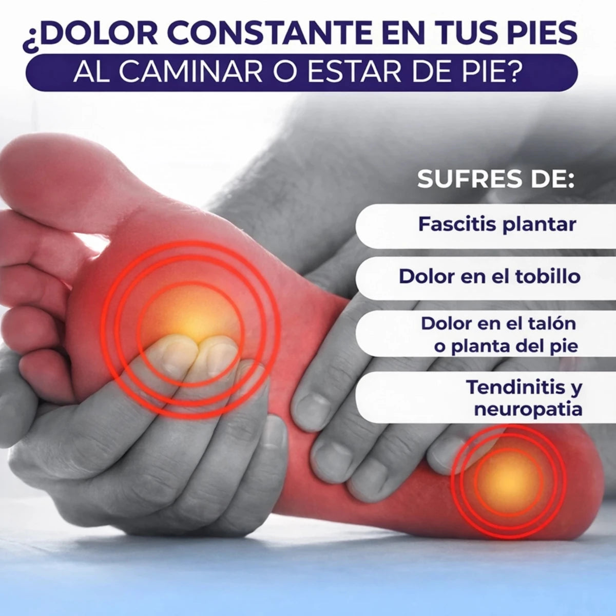 No más dolor en talón, planta del pie ni tobillo. Desinflama, reduce presión y muevete con libertad. Paga 1, Lleva 2 - Encantory