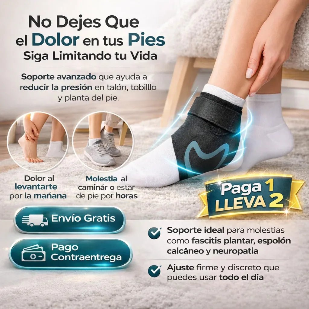 No más dolor en talón, planta del pie ni tobillo. Desinflama, reduce presión y muevete con libertad. Paga 1, Lleva 2 - Encantory
