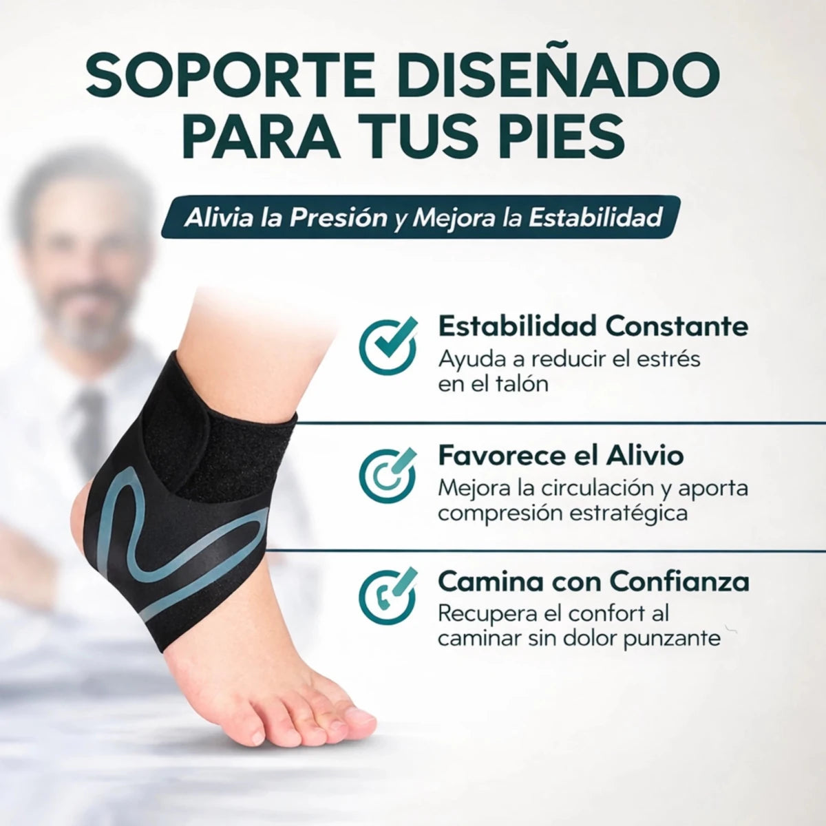 No más dolor en talón, planta del pie ni tobillo. Desinflama, reduce presión y muevete con libertad. Paga 1, Lleva 2 - Encantory