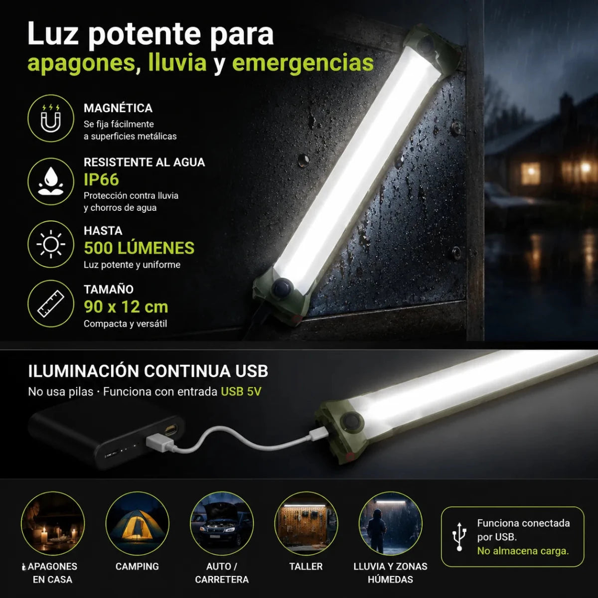 ¿Sin luz cuando más la necesitas? Infla, conecta y tendrás luz potente al instante. - Encantory